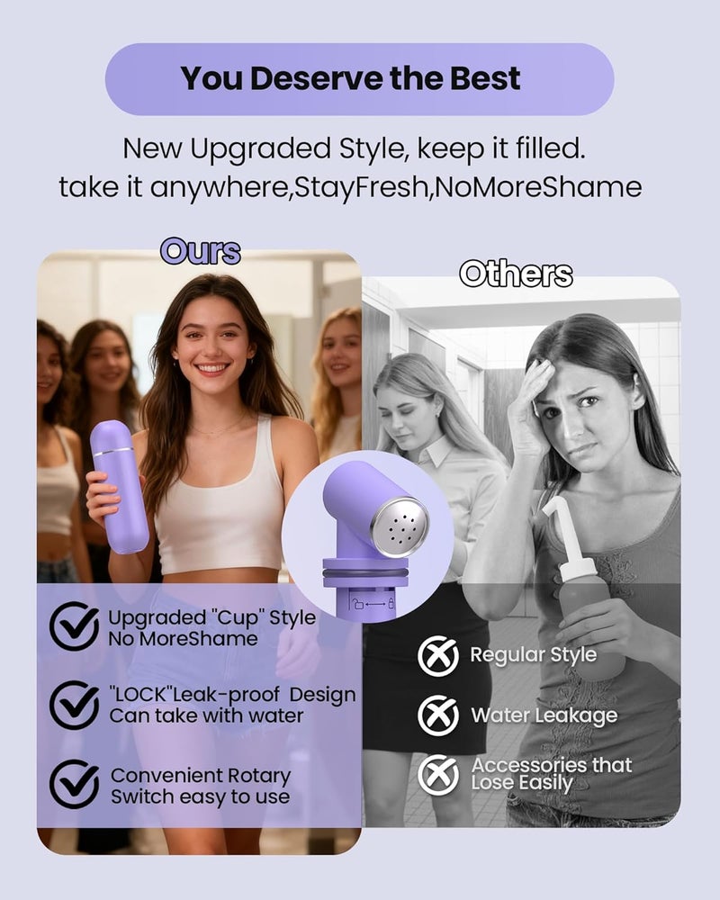 Redsack Portable Bidet for Postpartum/Perineal Care,Manual Handheld Peri Bottle for Feminine Hygiene & Travel, 380ml Leakproof,BPA-Free Sprayer for Men/Women/Baby (Purple, General) - Image 5